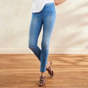Soft Surroundings Supremely Soft Pull On Cotton High Rise Stretchy Skinny Jeans